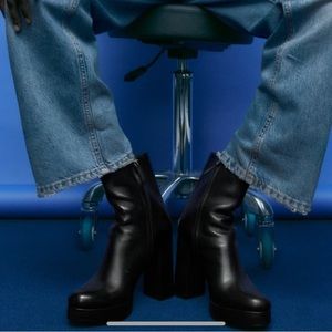 Zara platform leather ankle boots